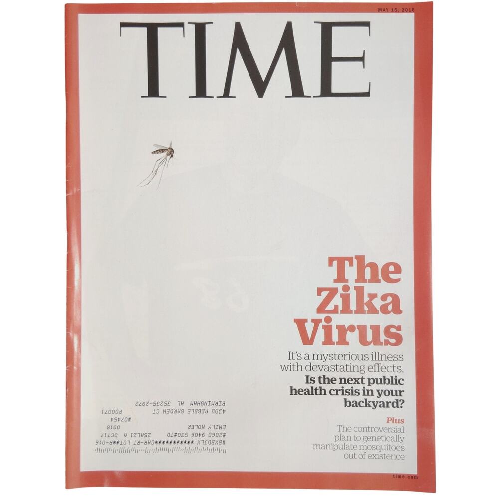 Time Magazine May 16 2016 The Zika Virus Cover Story Collectible Back Issue
